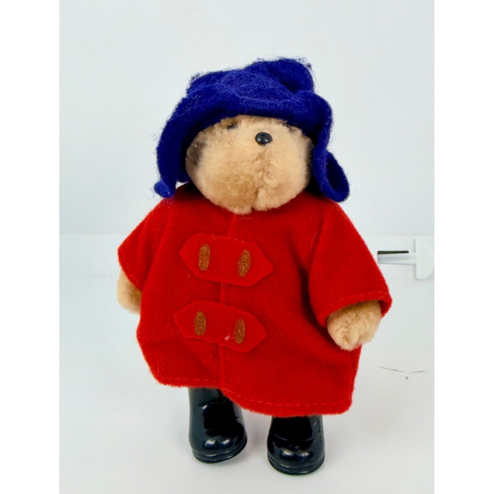 Vintage 1986 Eden Toys Paddington Bear Plush Red Coat Blue Hat Boots 6 inch